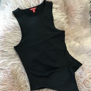 Guess Jet Black Sleeveless Bodysuit